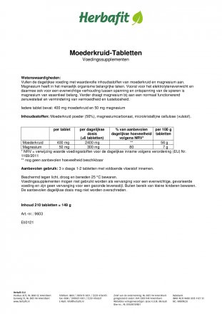 Moederkruid-tabletten 210 tabletten