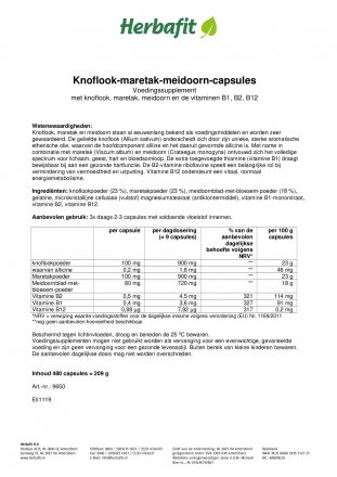 Knoflook-maretak-meidoorn-capsules 223 g