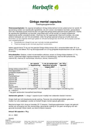 Ginkgo mental capsules 77 g